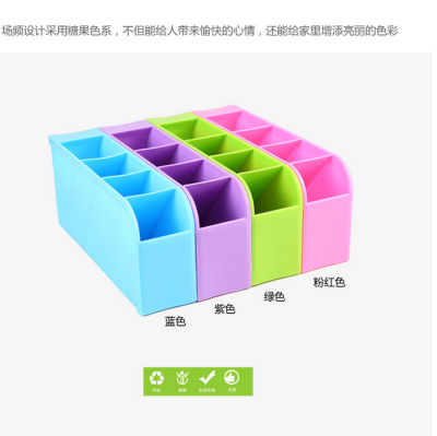 Candy-Colored Desktop Storage Box Multi-Functional Four-Grid Storage Box Drawer Separation Partitions