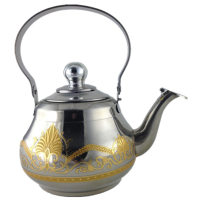 Stainless Steel Color Spray Paint Paste Golden Flower Kettle Steel Handle Teapot Export Kettle Scented Teapot