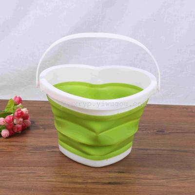 Silica gel folding storage basket heart shaped silica gel bucket 5L