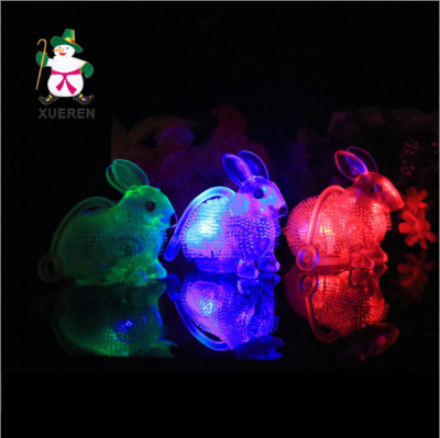Factory direct selling stall children creative animal hair whistle whistle rabbit LED toys wholesale