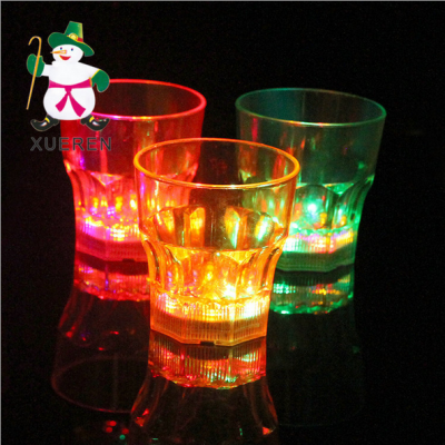 Creative LED light switch colorful glass octagonal cup luminous cup color glass wholesale