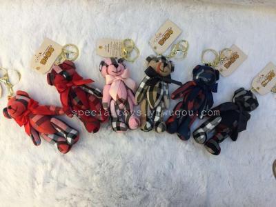 13cm Burberry Bear keychain Plush Doll Toy