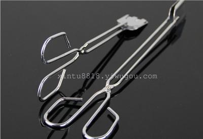 1025 multifunctional stainless iron food barbecue clip carbon clip food clip 30CM bread clip