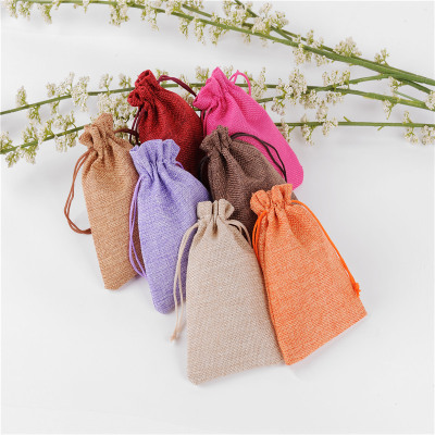 Linen Drawstring Bag Spot Custom Sack 10 * 14cm