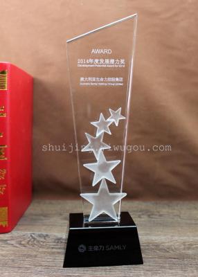 Crystal trophy the pu river factory supplies Crystal trophy can add word and LOGO