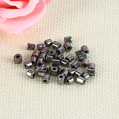 Loose beads DIY accessories short tube glass rice beads mill mouth tube beads string of hexagonal tube beads