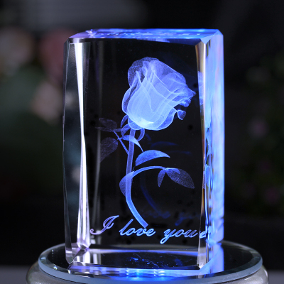 Crystal laser engraved roses birthday gifts for friends and lovers