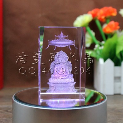 The figure of Buddha images inside The crystal can add words and LOGO