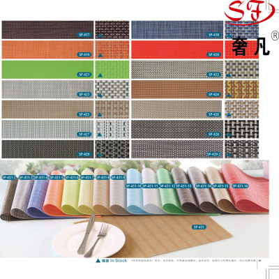 Chenglong hotel supplies PVC table mat table mat diagonal stripe water easy to dry repeat