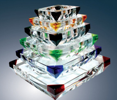 Pujiang multi-color crystal ashtray can add word with LOGO