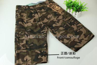 Outdoor leisure field camouflage overalls Pants Shorts Mens Size