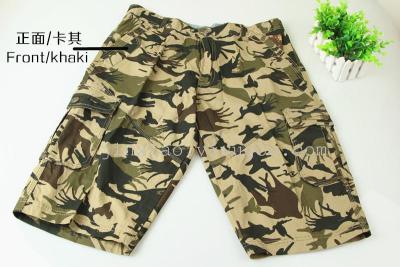 Outdoor leisure field camouflage overalls Pants Shorts Mens Size