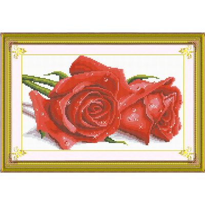 Printed Cross Stitch Wholesale Handmade Crafts Material Package Rose Lover 0374