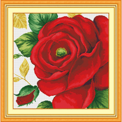 Handmade cross stitch DIY material wholesale crafts printing rose 0838