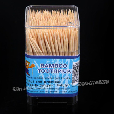 Is a square box transparent glass bottle bamboo toothpicks 380