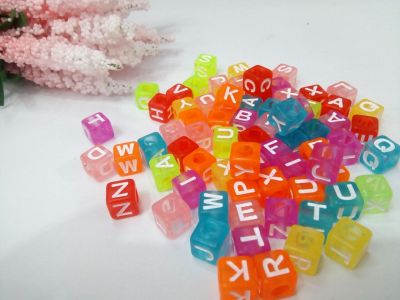 DIY hand beads transparent color letters beads plastic plating beads imitation pearls antique beads