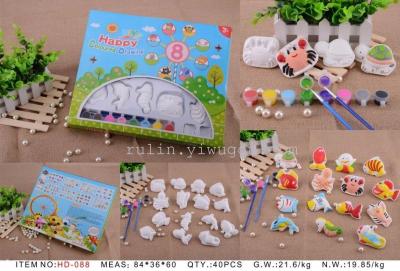 Children's Plaster Diy Painting Brain-Moving Set Hand-Painted Color Filling Painting