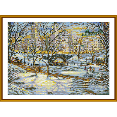 Crafts wholesale handmade cross stitch winter scene 1043