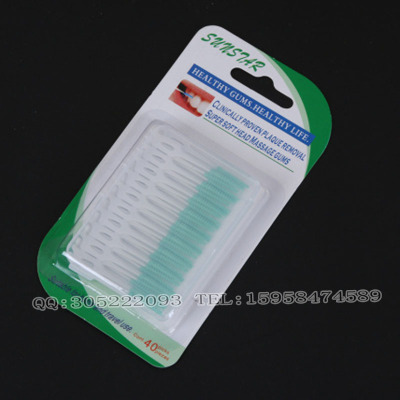 Soft plastic toothpick head with a brush head of oral care products can be customized paper