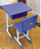 Lifting type student single class desk and chair