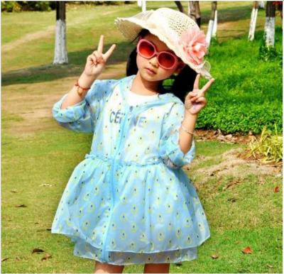 Korean version of the new kids children female children summer coat UV sunscreen long sleeved jacket