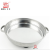 Stainless Steel round Buffet Plate/round Glass Cover Triangle Foot Dinner Plate Stove