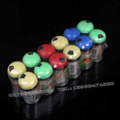 Bamboo toothpick wholesale with bottled color number can be customized