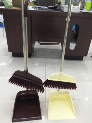 Stainless steel rod broom and dustpan set combination sweeping dustpan broom broom soft stainless steel