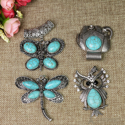 Folk Style Jewelry Pendant Necklace Turquoise animal original Vintage Handmade Accessories