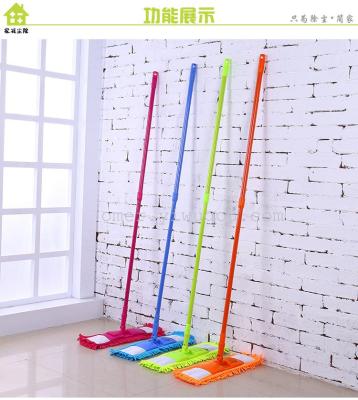 Polyester Chenille Color Handle Mop Folding Mop Replaceable Mop Cloth Retractable Mop Flat Mop