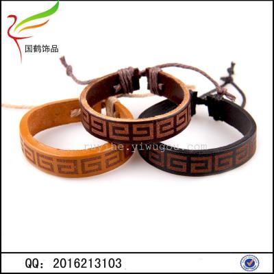 Leather Bracelet trendsetter essential character Leather Men handmade woven rope bracelet