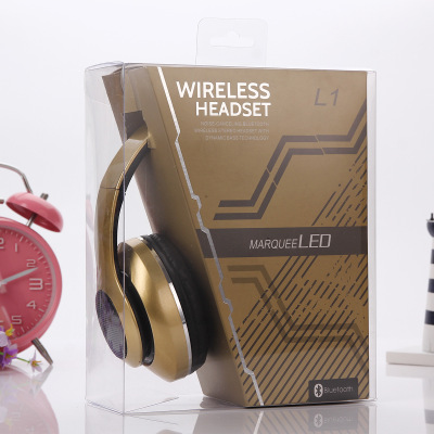 Direct manufacturers LED headset Bluetooth headset wireless subwoofer radio card support.