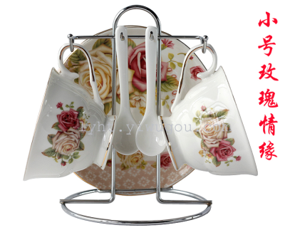 6 European head bone china coffee tea, handmade gilt frame glass ceramic gifts coffee lovers