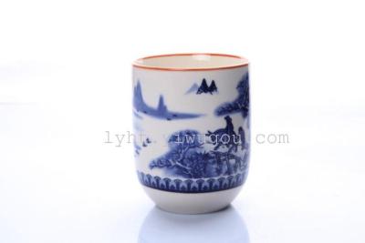 Jingdezhen porcelain water cup blue and white porcelain cup water cup ceramic cup vacuum cup gift purple sand tea set