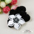 Korean New Hair Accessories Acrylic Black and White Small Flower Head Rope Hair Ring Hair Accessories