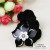 Korean New Hair Accessories Acrylic Black and White Small Flower Head Rope Hair Ring Hair Accessories