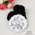 Korean New Hair Accessories Acrylic Black and White Disc Flowers and Plants Printed Hair Rope Hair Ring