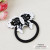 Korean new hair accessories acrylic black and white butterfly style hair rope hair ring head rope
