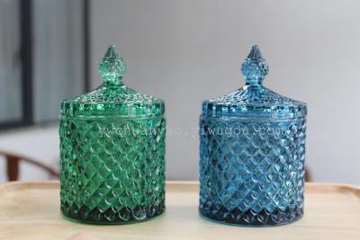 Vintage crystal glass sugar jar jar candle jar