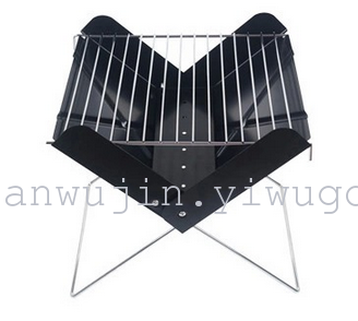 Korean small type X grill folded outdoor grill