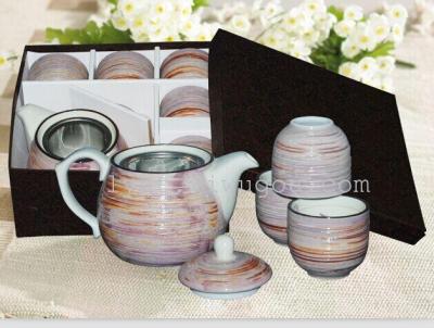 Antique Japan and South Korea hand - painted 6 pottery Kung Fu small tea sets promotional gifts crafts