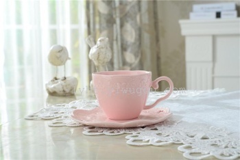 Butterfly ceramic cup and saucer embossed new glaze color ceramic cup coffee cup dish back gift gift ideas
