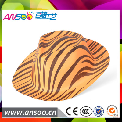 Factory Direct Sales Fluorescent Stripes Printed Topper Environmental Protection Material Party Holiday Product Decorative Hat
