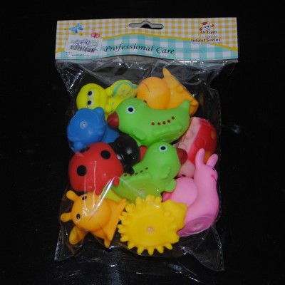12Pcs/Set Cute Soft Rubber Duck Float Squeeze Sound Baby Wash Bath Toys Play Animals Toys Kids Bath Toys