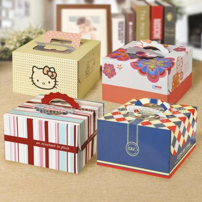 New Korean 6 \\\"8\\\" portable cake box dessert box paper west point box gift box holder