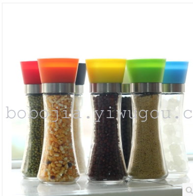 Grinding spice coffee and sugar cubes Black pepper & pepper grinder - kitchen glass spice bottle for grinding spice coffee and sugar cubes