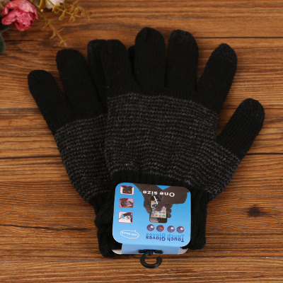 Touch screen striped gloves men touch screen gloves manufacturer direct sales 05.