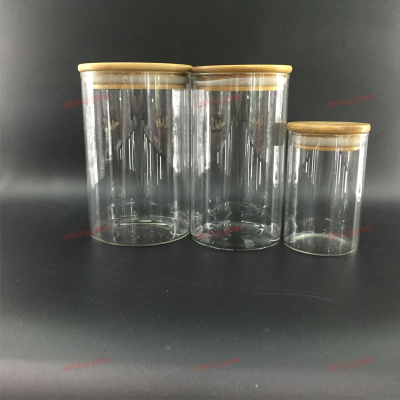 High quality glass jar with lid high borosilicate glass clear glass in good quality