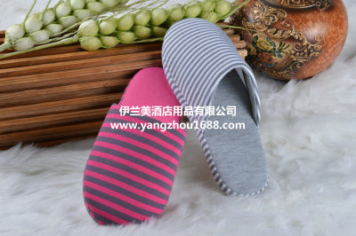 Japanese manufacturers wholesale modal striped linen slippers Home Furnishing