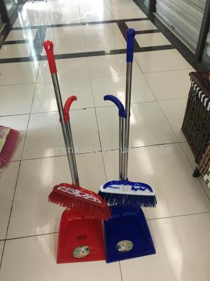 Manufacturers direct sales of stainless steel broom dustpan set soft hair broom dustpan set broom, dustpan bucket combination